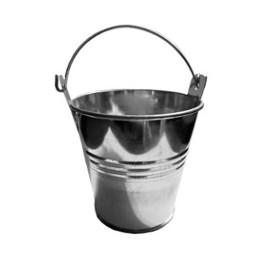 Small metal bucket (4.2x5.2x6 cm, silver)