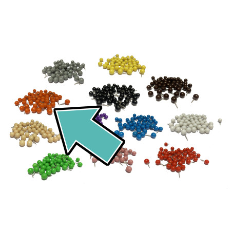 Set di puntine con testa a sfera: arancione, 50 pz Set di puntine con testa a sfera: arancione, 50 pz
