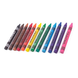 Lot de 12 crayons de cire (diamètre 8 mm)