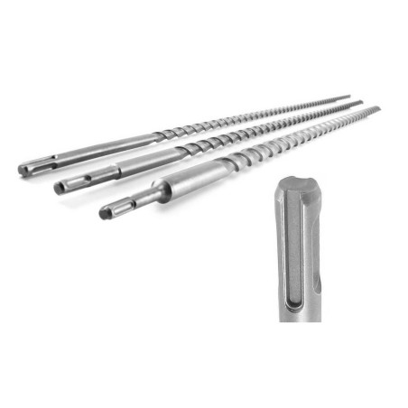Set of 5 extra long (60 cm) SDS-plus concrete drill bits (10