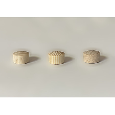 Lot de 30 boutons en bois, capuchons (bois de hêtre 10x15)