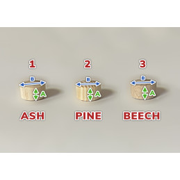 Set von 30 Holzknöpfen (10x15 mm, Eschenholz)