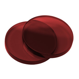 Set of 30 plastic discs (3x30 mm, acrylic, PMMA, red