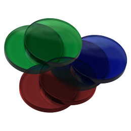 Set of 30 plastic discs (3x30 mm, acrylic, PMMA, red