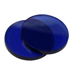 Set of 30 plastic discs (3x30 mm, acrylic, PMMA, blue