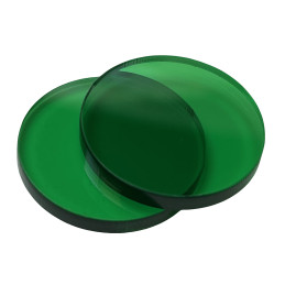 Set of 30 plastic discs (3x30 mm, acrylic, PMMA, green