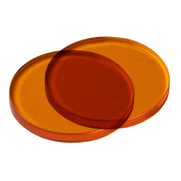 Set of 30 plastic discs (3x30 mm, acrylic, PMMA, orange