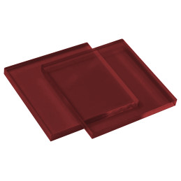 Set of 30 plastic squares (3x30x30 mm, acrylic, PMMA, red
