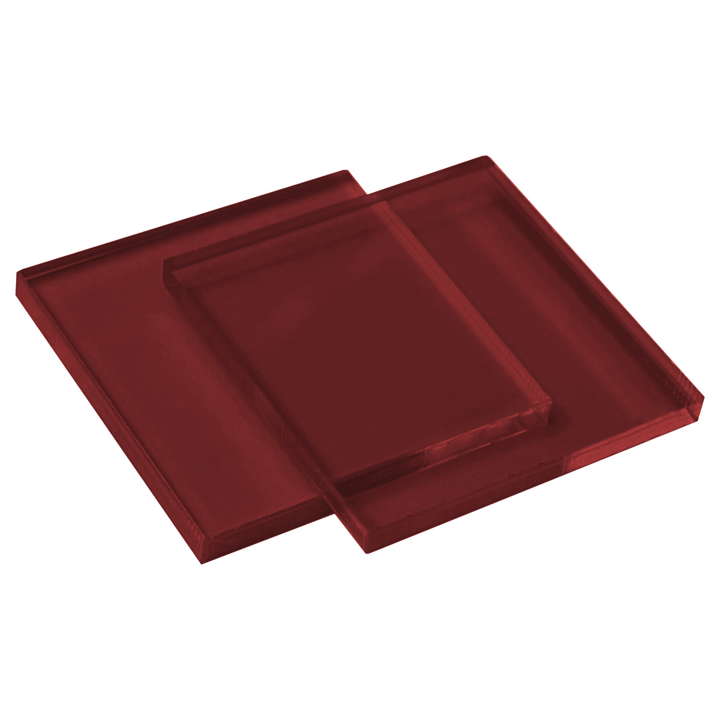 Set of 30 plastic squares (3x30x30 mm, acrylic, PMMA, red