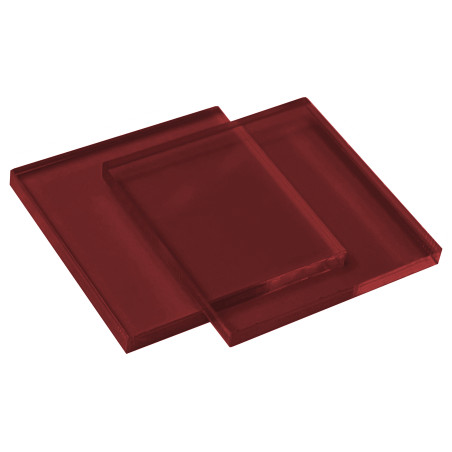 Set of 30 plastic squares (3x30x30 mm, acrylic, PMMA, red