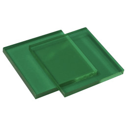 Set of 30 plastic squares (3x30x30 mm, acrylic, PMMA, green
