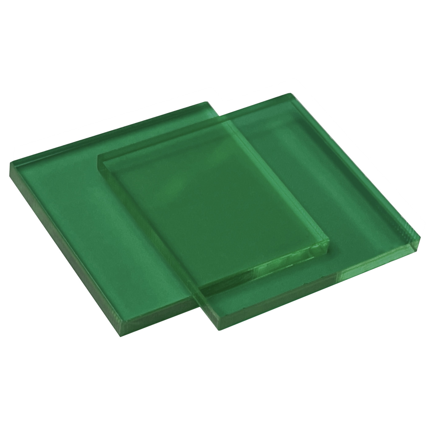 Set of 30 plastic squares (3x30x30 mm, acrylic, PMMA, green