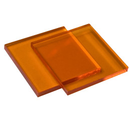 Set von 30 Kunststoffquadraten (3x30x30 mm, Acryl, PMMA, orange