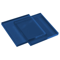 Set of 30 plastic squares (3x30x30 mm, acrylic, PMMA, blue