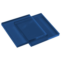 Set von 30 Kunststoffquadraten (3x30x30 mm, Acryl, PMMA, blau