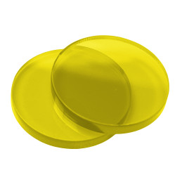 Set van 30 plastic schijfjes (3x30 mm, acrylaat, PMMA, geel