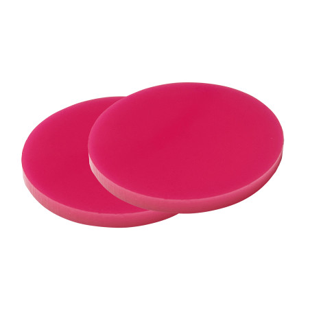 Set of 30 plastic discs (3x30 mm, acrylic, PMMA, pink)