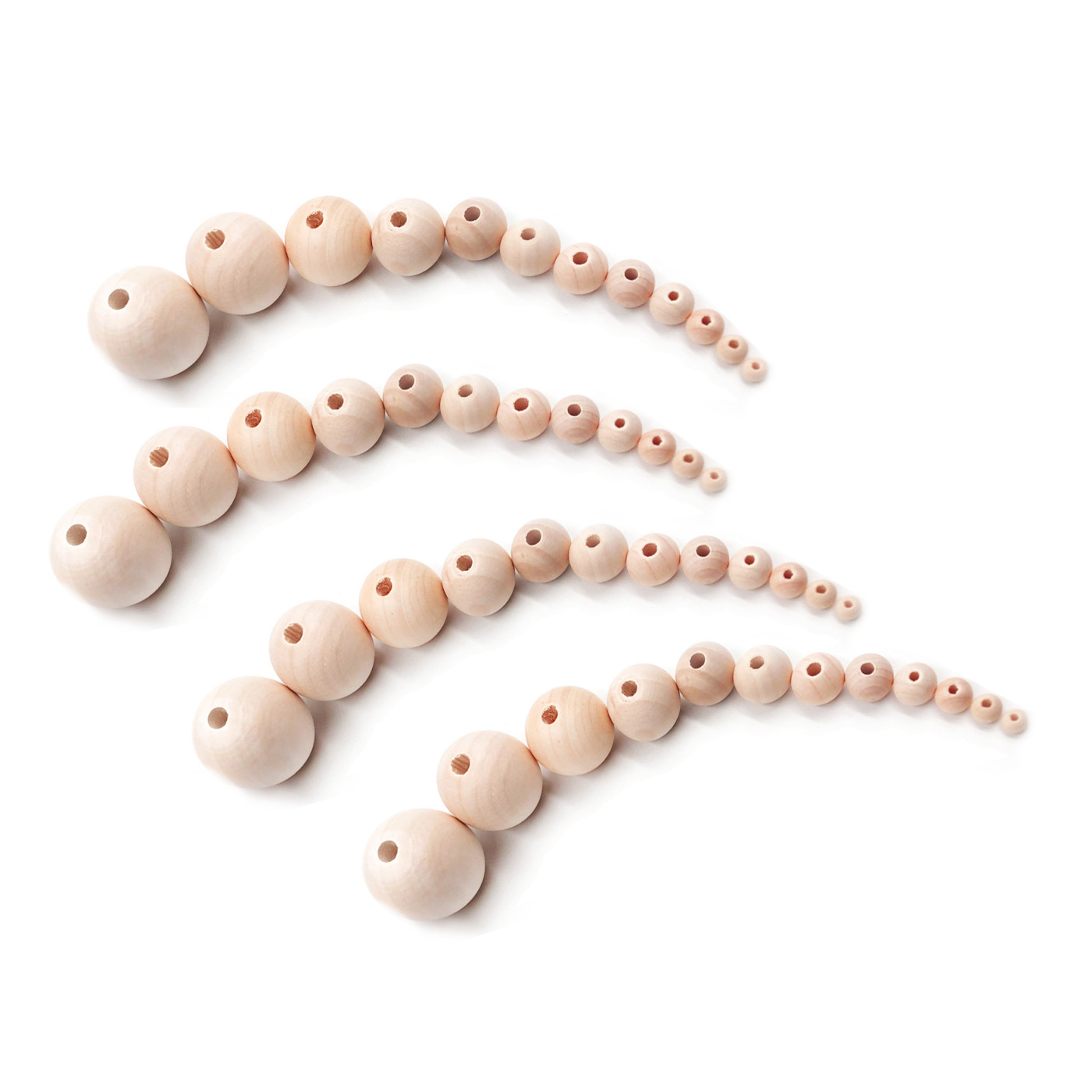 Grand lot de perles en bois (400 pièces, diamètre 20 mm, érable)