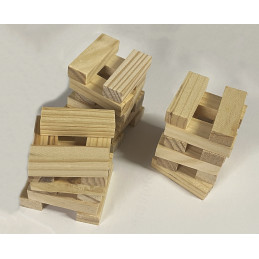 Sada 36 malých dřevěných kostek/tyčinek (4,5x1,5x1 cm)