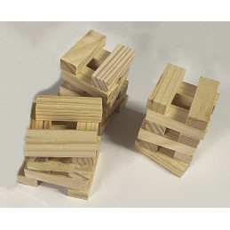 Set di 36 piccoli blocchi/bastoncini di legno (4,5x1,5x1 cm)