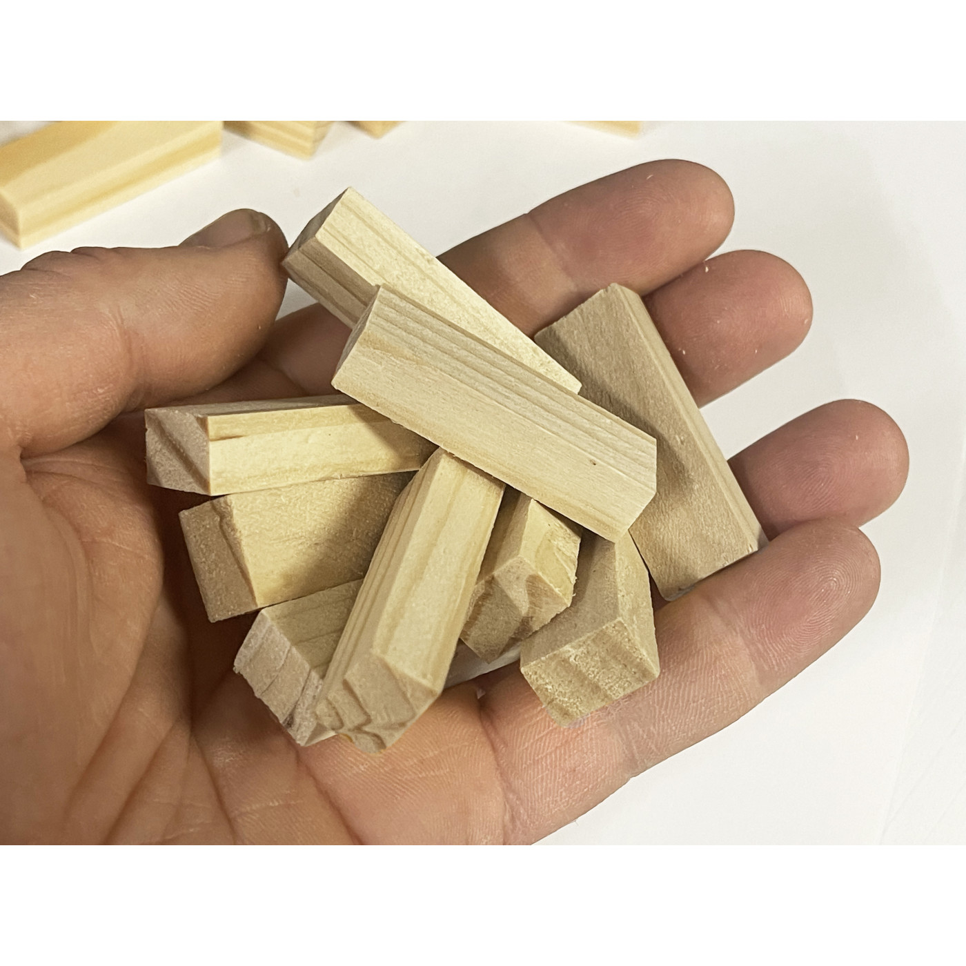 Set of 36 small wooden blocks/sticks (4.5x1.5x1 cm)