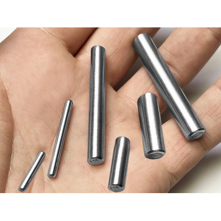 Set of 30 cylinder shaped rods (1.5x10 mm, stainless steel 304)
