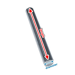 Sæt med 30 cylinderformede stænger (2,0x25 mm, rustfrit stål