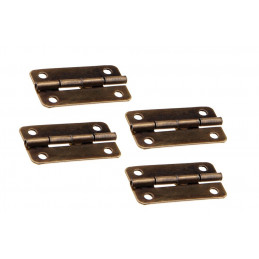Set of 16 pieces small brass hinges (30x17 mm)