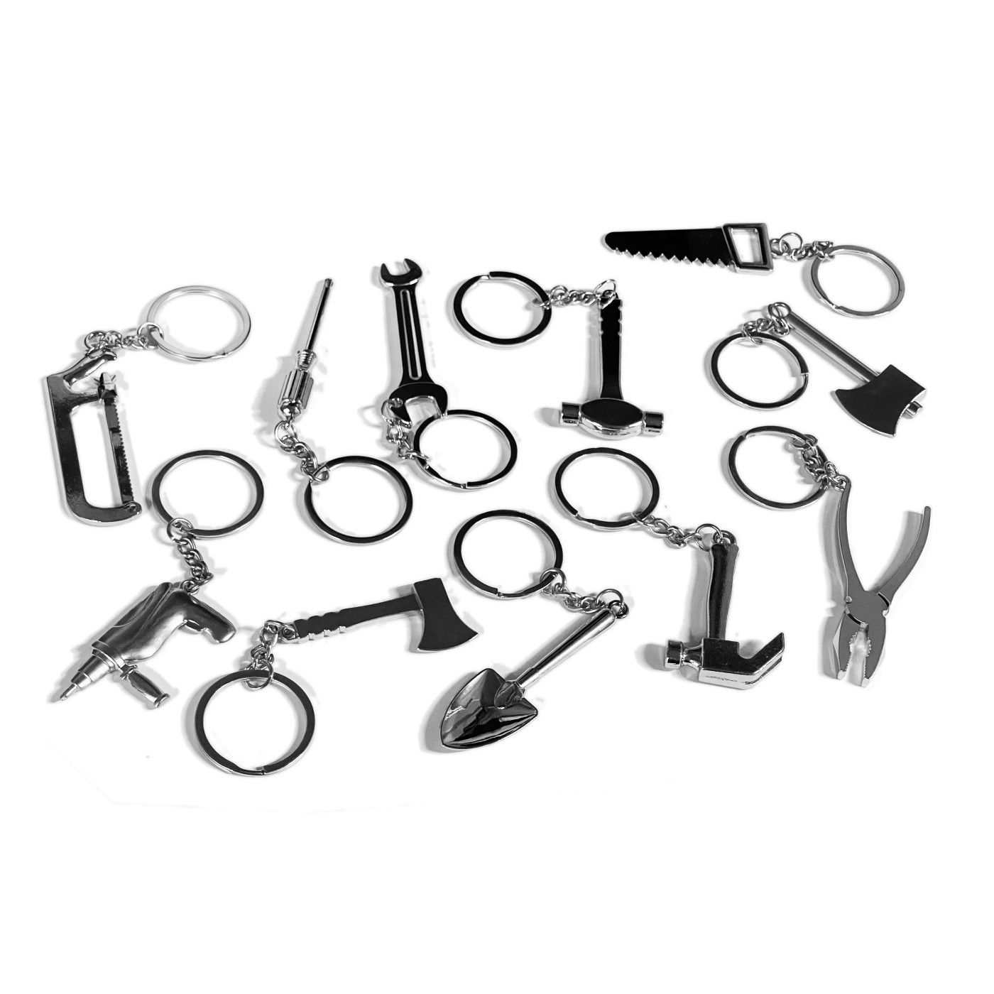 Set of 11 key rings (tools)