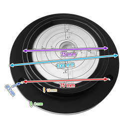 Extra big round bubble level with metal case (100x75x20 mm