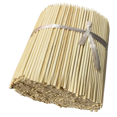 Set of 1000 short bamboo sticks (2.5 mm x 15 cm, pointed on one