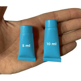 Set of 50 refillable, cosmetic tubes (10 ml, blue)