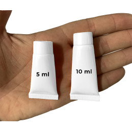 Sæt med 50 genopfyldelige kosmetiske tuber (10 ml, hvid)