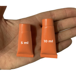 Set of 50 refillable, cosmetic tubes (10 ml, orange)
