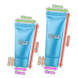 Set of 50 refillable, cosmetic tubes (10 ml, white)
