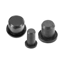 Set of 30 flexible plugs (8.4 mm, inside, round, black)