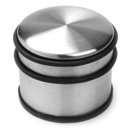 Basic door stopper (9 cm diameter, 8 cm high, rubber and metal)