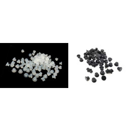 Lot de 30 bouchons flexibles (7,5 mm, intérieur, rond, noir)