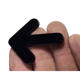 Sæt med 20 plastikpile (3 mm tykkelse, sort, pmma, selvklæbende)