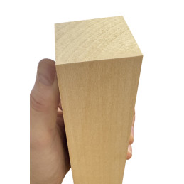 Sæt med 9 blokke af basswood (5x5x20 cm, til arbejde eller leg)