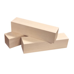 Sæt med 9 blokke af lindetræ (5x5x20 cm, til arbejde eller leg)