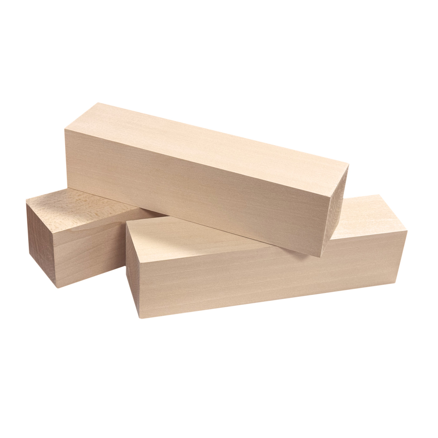 Sæt med 9 blokke af basswood (5x5x20 cm, til arbejde eller leg)