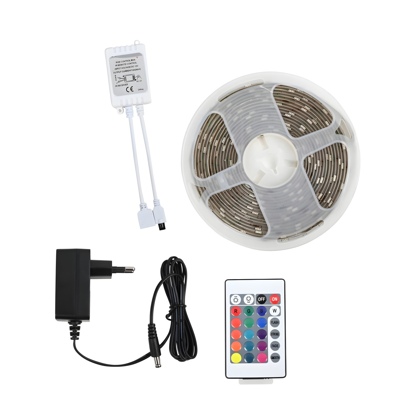 Flexibele led-strip (waterdicht, 5 meter, multicolor RGB) met