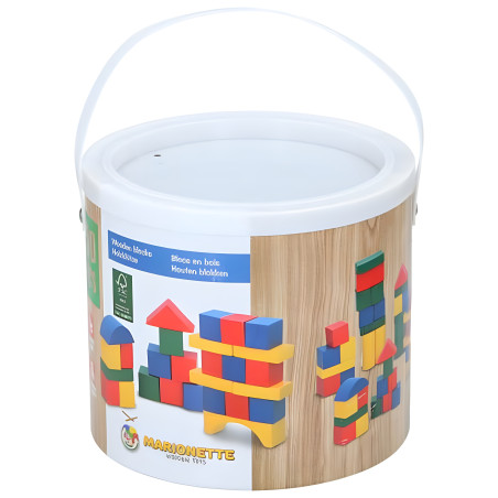 Set bunter Holzbausteine für Kinder (50-teilig)