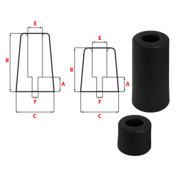 Door stopper (4 cm diameter, 5 cm height, black)