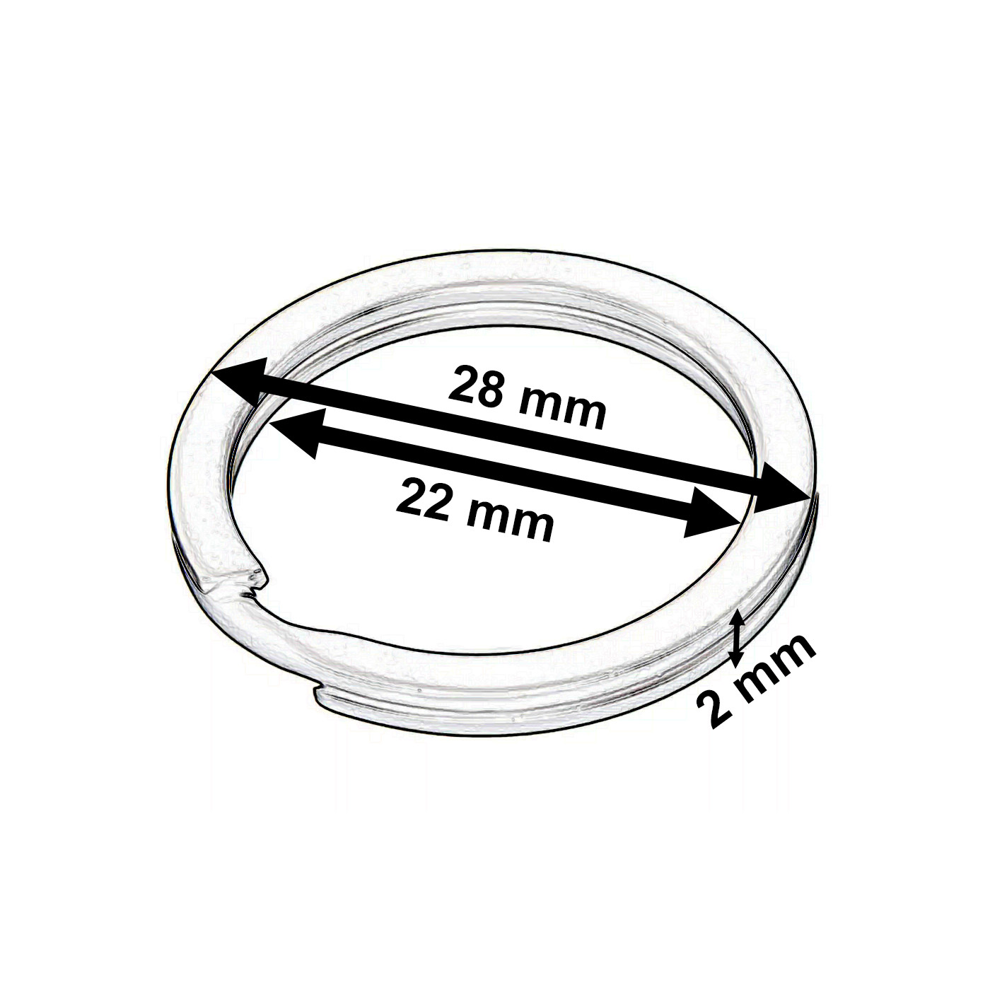 Roestvrijstalen sleutelring goud 20mm 2x - Kralenwinkel Albertien