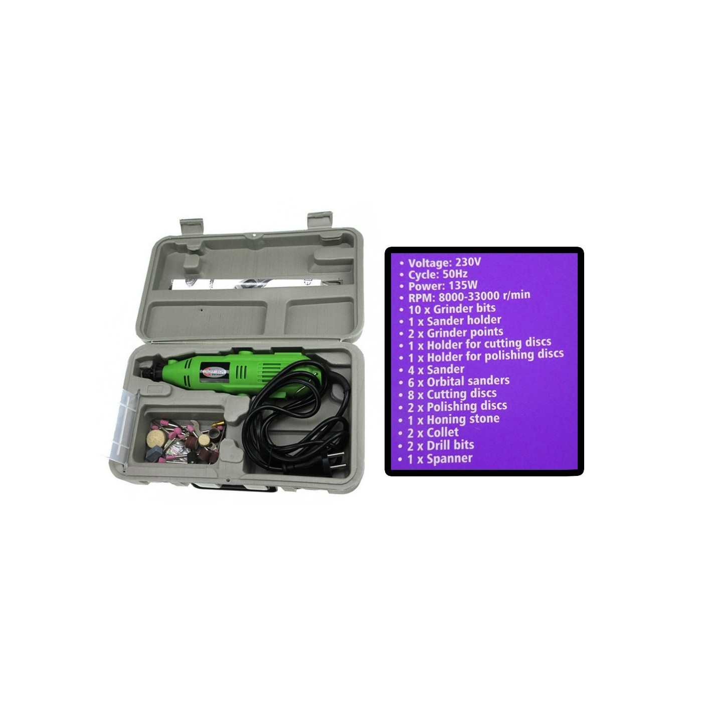 Versatile multitool 135 Watts, with 41 accessories
