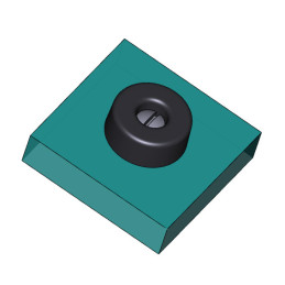 Schroefbare buffer/bumper/afstandhouder (rond, 40 mm, zwart)