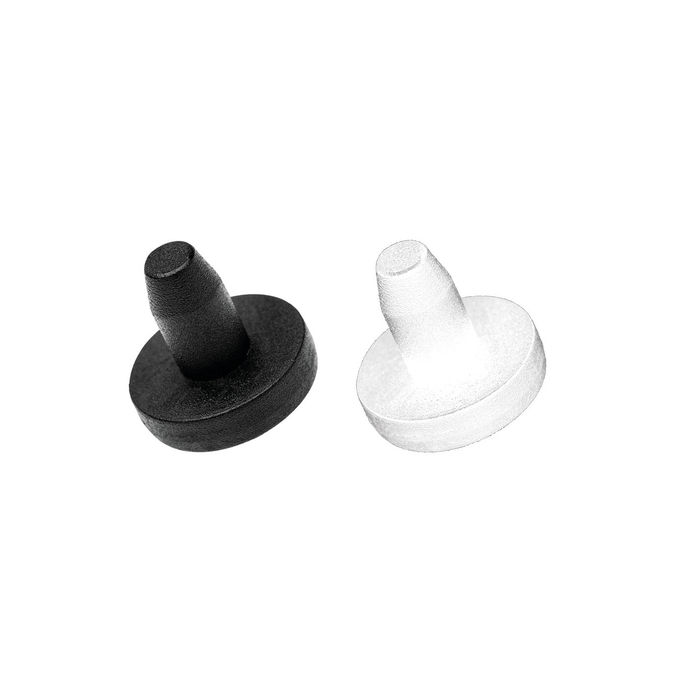 Set of 30 PVC plugs, buffers, bumpers (round, 6.5 mm, black)