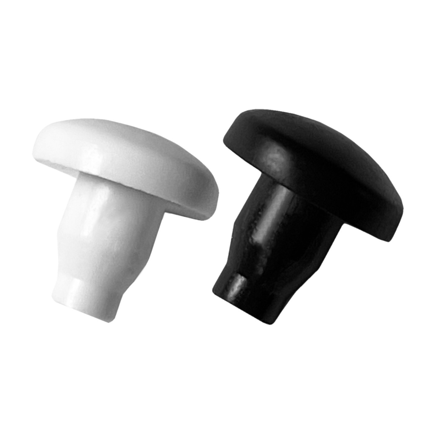 Set of 50 PVC plugs, buffers, bumpers (round, 7.0 mm, white)